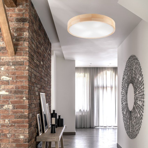 Plafonieră maro deschis cu abajur din sticlă ø 58 cm Eveline – LAMKUR-image-2