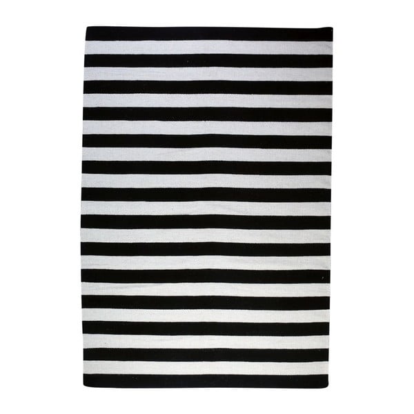 Covor de lână Geometry Stripes Black & White, 200x300 cm