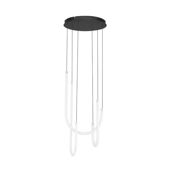 Lustră albă/negru-mat LED cu intensitate reglabilă din oțel cu abajur din sticlă acrilică ø 41 cm Topaz – Nova Luce
