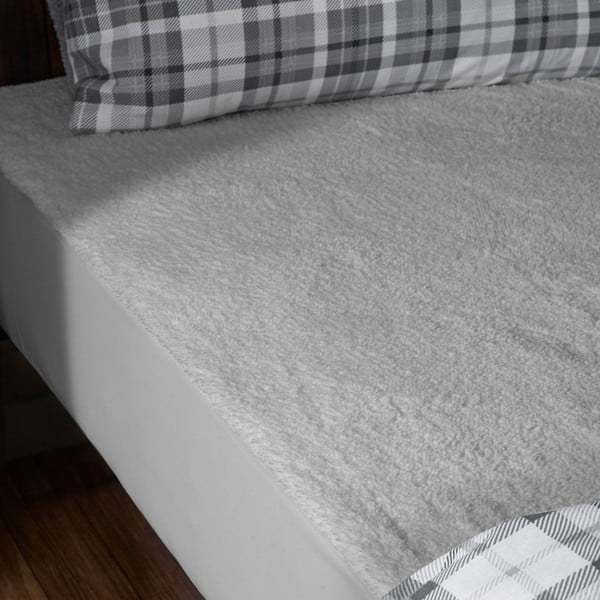 Cearceaf gri din micropluș/cocolino cu elastic 150x200 cm Thermal Sherpa – Catherine Lansfield-image-1