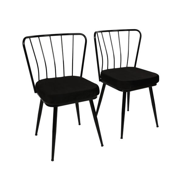 Scaune de dining negre 2 buc. din metal Yildiz – Kalune Design-image-4