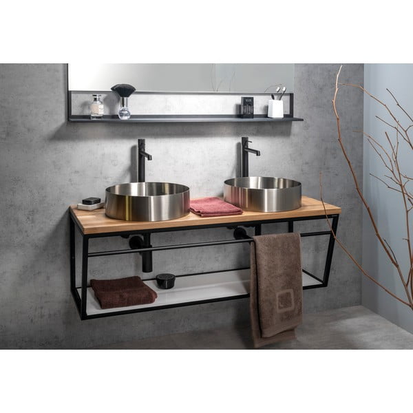 Chiuvetă argintie rotundă din oțel inoxidabil ø 38 cm Aurum – Sapho-image-4