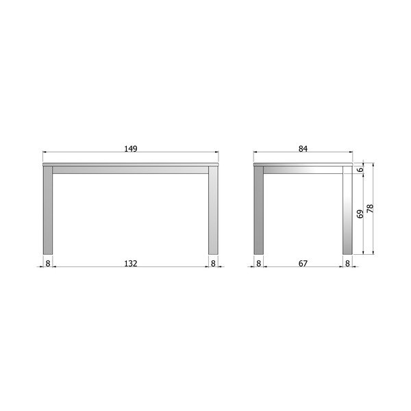 Masă din lemn WOOOD Largo Untreated, 85 x 150 cm-image-3