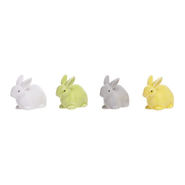 Set 4 decorațiuni din ceramică Ewax Rabbit