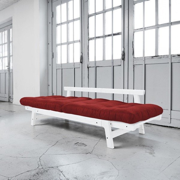Canapea extensibilă Karup Step White/Passion Red-image-3