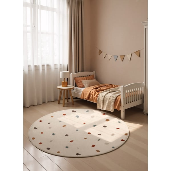 Covor pentru copii crem ø160 cm Funny Dots – Hanse Home-image-1