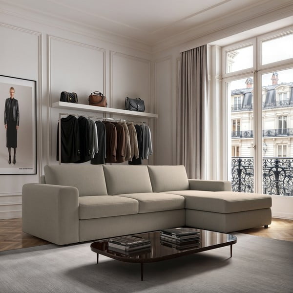 Colțar bej (cu colț pe partea dreaptă, cu șezlong) Baga – Rodier-image-1