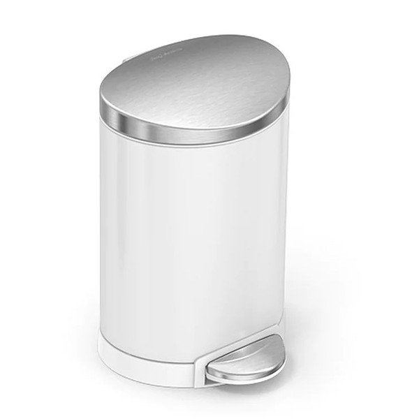 Coș de gunoi alb cu pedală din oțel 6 l – simplehuman-image-3