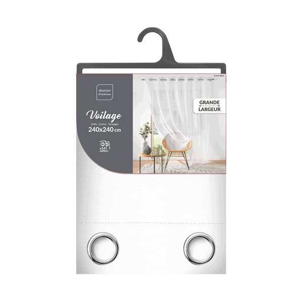 Perdea albă din voal 240x240 cm Lissea – douceur d'intérieur-image-3