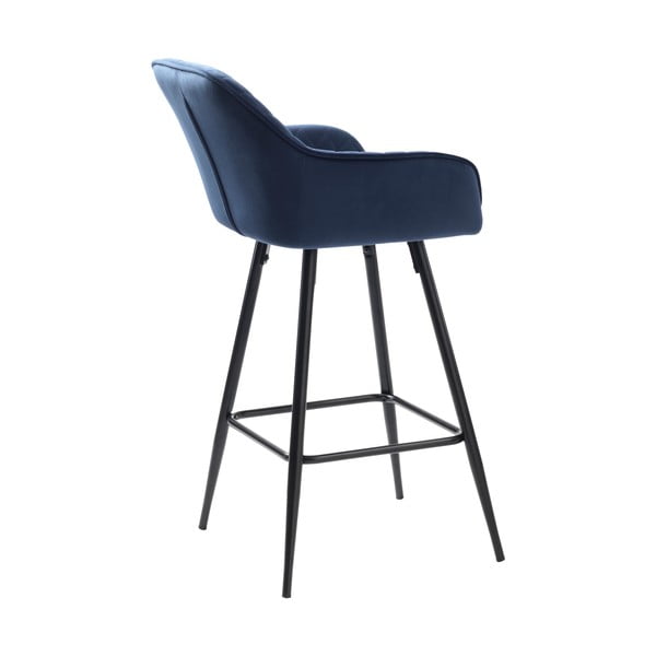 Scaun de bar albastru din catifea (înălțime șezut 67 cm) Milton – Unique Furniture-image-3