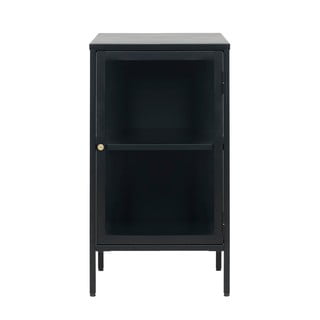 Comodă cu uși de sticlă Unique Furniture Carmel, lungime 45,3 cm, negru