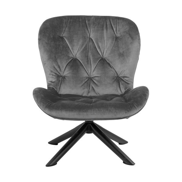 Fotoliu cu husă de catifea Actona Batilda, gri-image-2