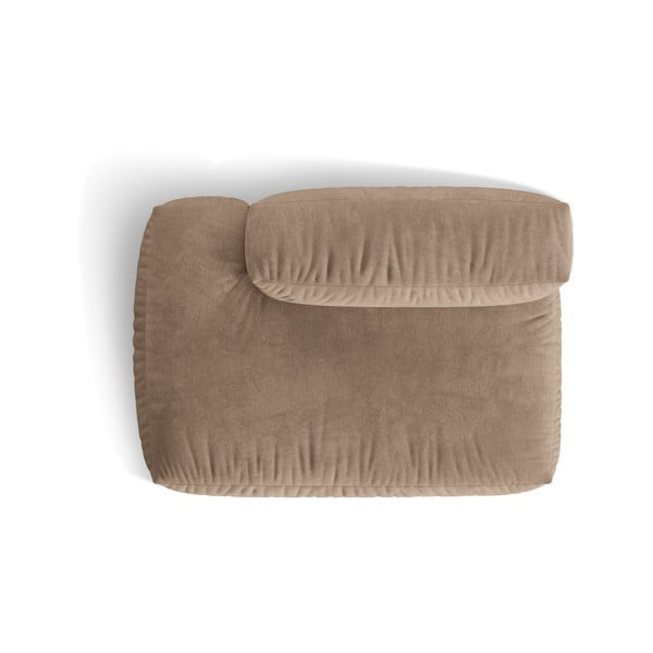 Modul pentru canapea modulară maro deschis cu tapițerie din catifea (cu colț pe partea stângă) Martina – Micadoni -image-3