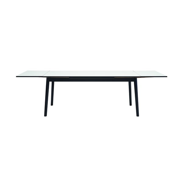 Masă de dining extensibilă albă-neagră cu aspect din lemn de stejar H Hammel Single, 180 x 90 cm-image-2