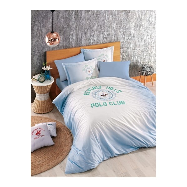 Lenjerie de pat cu cearșaf BHPC Ellie, 200 x 220 cm