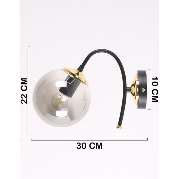 Aplică de perete negru-gri ø 15 cm Yoyo – Squid Lighting-image-4