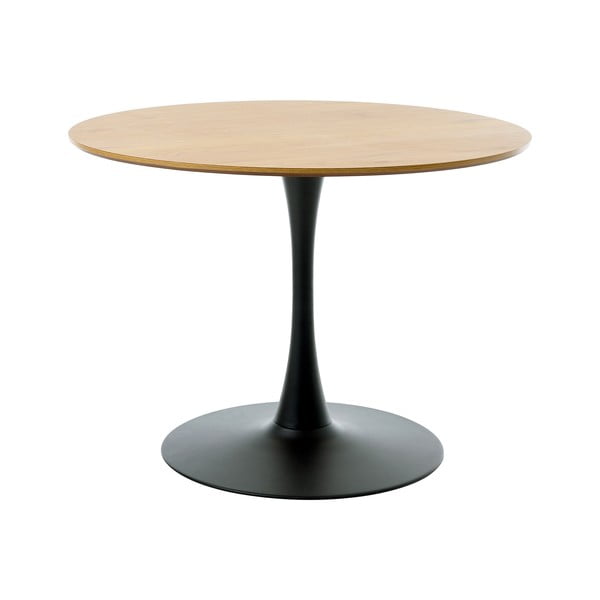 Masă de dining rotundă cu blat cu aspect de lemn de stejar ø 100 cm Cesura – Unique Furniture