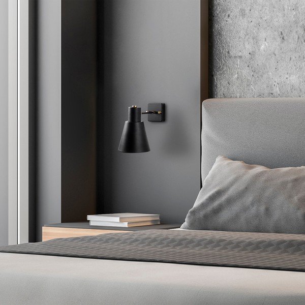 Aplică de perete neagră/aurie ø 14 cm Funnel – Opviq lights-image-3