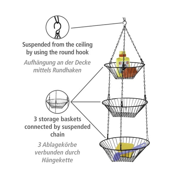 Coș de fructe suspendat din metal Trio – Wenko-image-3