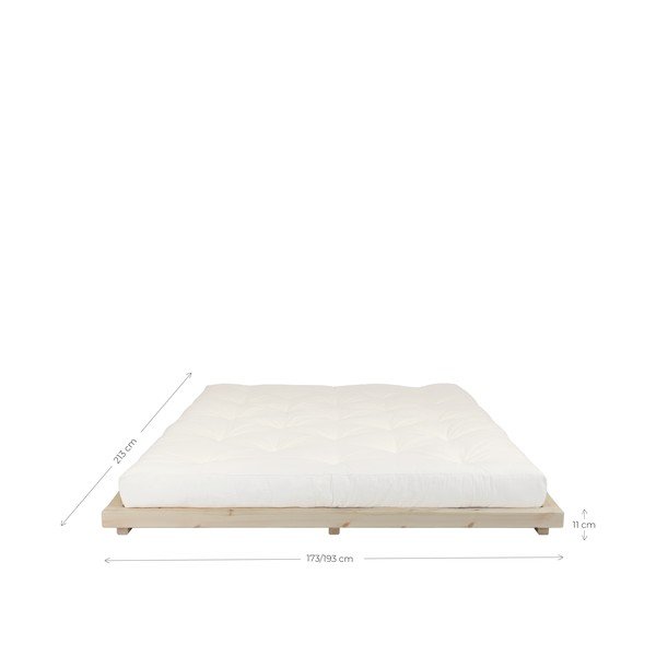 Pat dublu din lemn de pin cu saltea Karup Design Dock Double Latex Natural/Natural, 180 x 200 cm-image-4