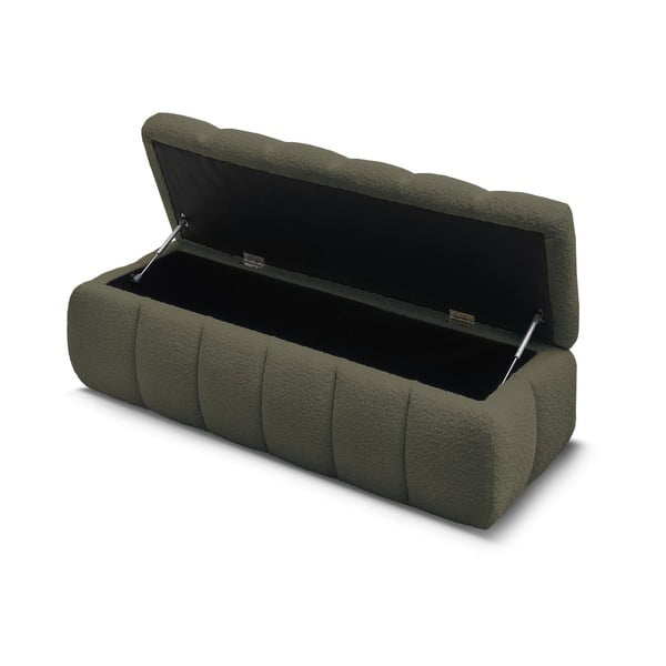 Bancă verde cu tapițerie din țesătură bouclé Mont Blanc – Bobochic Paris-image-4