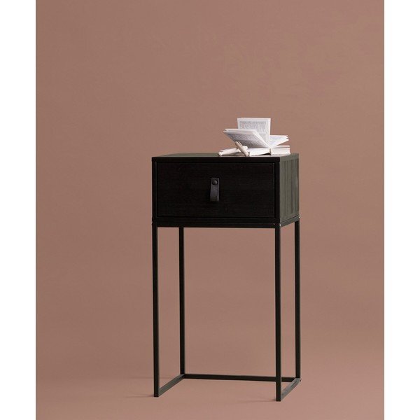 Noptieră cu sertar WOOOD Zola, negru-image-2