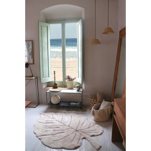 Covor pentru copii bej lavabil/țesut manual din bumbac 120x180 cm Monstera Natural – Lorena Canals-image-3