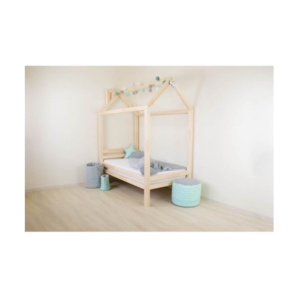 Set 4 picioare înălțătoare din lemn de molid pentru patul Benlemi, înălțime 20 cm, alb-image-2