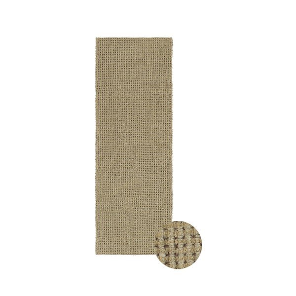 Covor tip traversă kaki lavabil, țesut manual din lână 80x230 cm Unexpected Wool – Lorena Canals