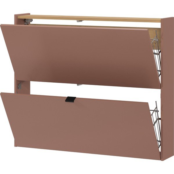 Pantofar maro cu deschidere înclinată/suspendat cu aspect de lemn de stejar 100x83x18 cm Ameca – Germania-image-3