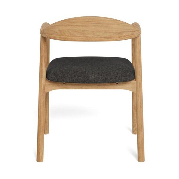 Scaune de dining gri-închis/în culoare naturală cu cotiere 2 buc. tapițate Addi – Actona-image-4