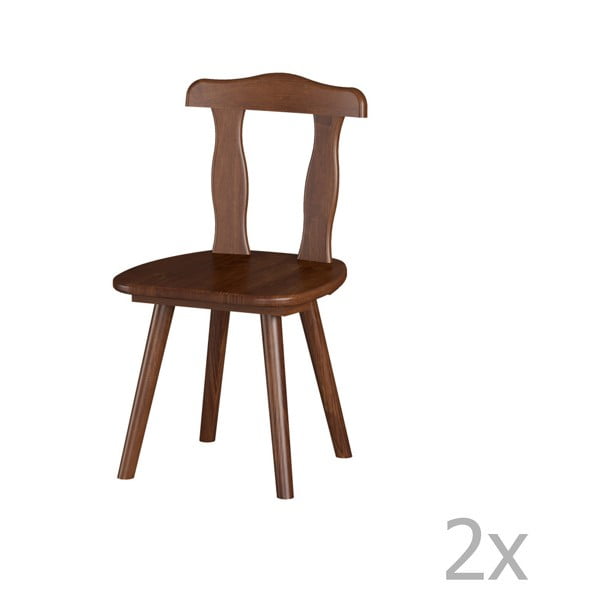 Set 2 scaune din lemn masiv de pin Interlink Aosta