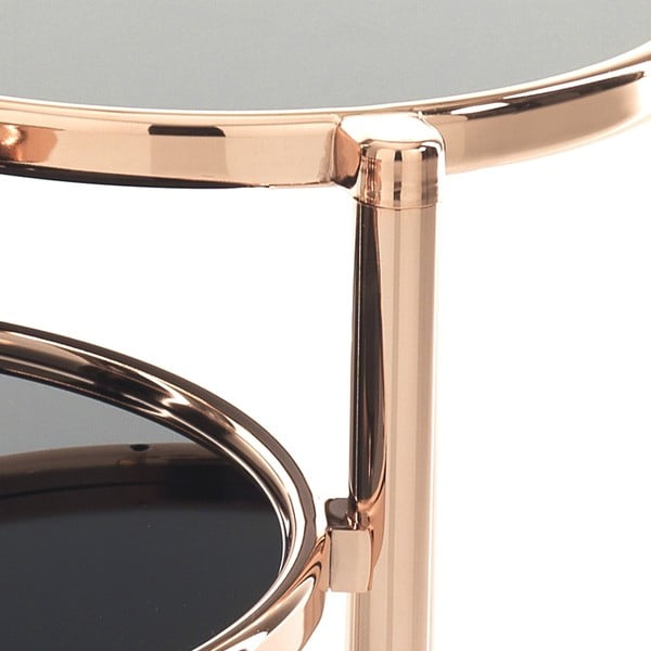 Măsuță rotativă Tomasucci Tree Rings Cooper, ⌀ 50 cm, negru-arămiu-image-3