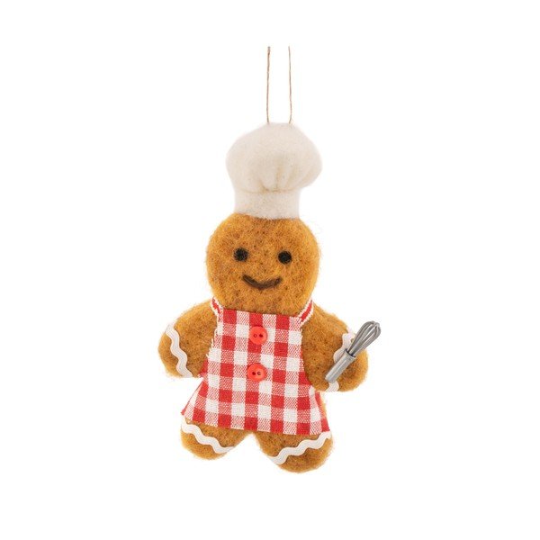 Ornament de Crăciun din material textil 8 cm Pastry Chef Gingerbread – Sass & Belle