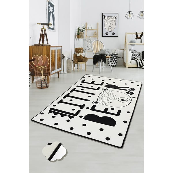 Covor antiderapant pentru copii Conceptum Hypnose Little Bear, 100 x 160 cm, alb - negru-image-2