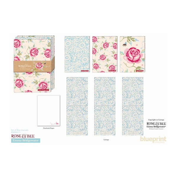 Set 3 blocnotes Blueprint Collections Rose Bee A7-image-1