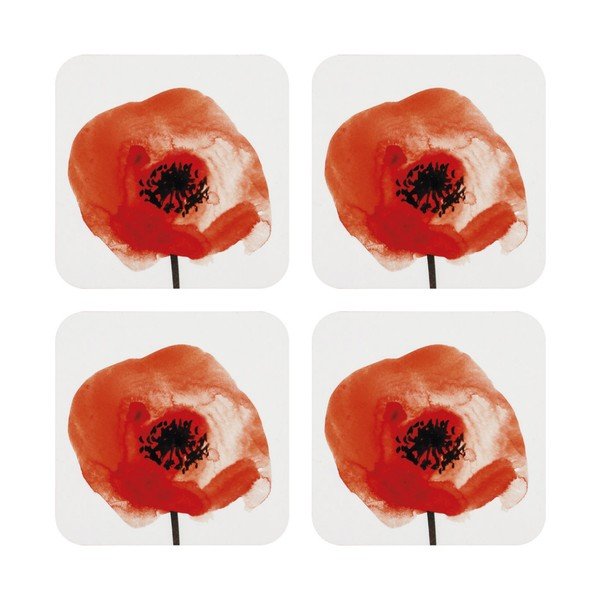 Set 4 suporturi pahar Ladelle Wild Poppies