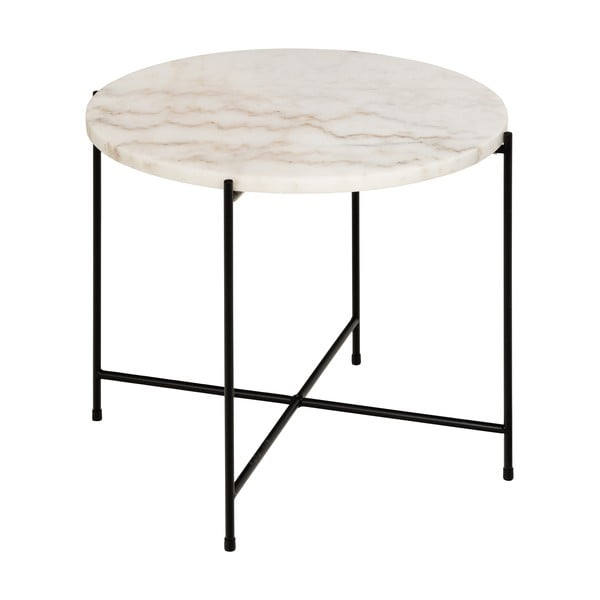 Măsuță auxiliară rotundă cu blat din marmură ø 52 cm Avila – Actona
