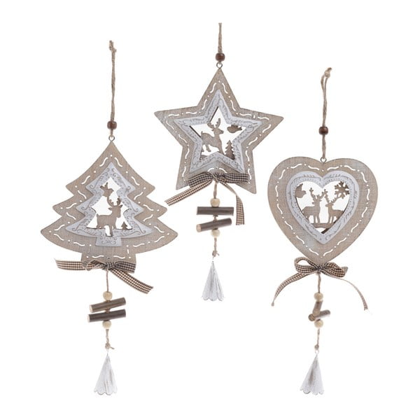 Set 3 decorațiuni de agățat InArt Ornament