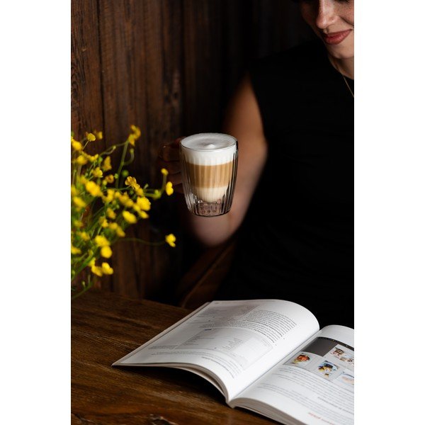 Căni 2 buc. pentru cappuccino din sticlă 250 ml Livio Duo – Vialli Design-image-2