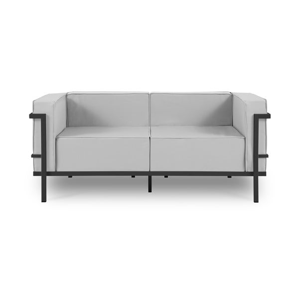 Canapea cu două locuri, adecvată pentru exterior Calme Jardin Cannes, gri - negru