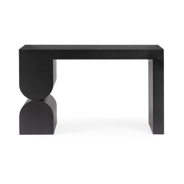 Masă consolă neagră cu blat din sticlă 32x120 cm Archie – Bizzotto-image-2