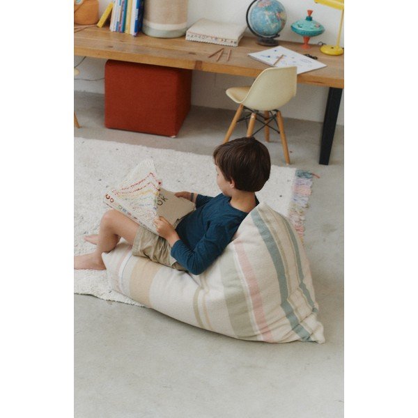 Fotoliu puf pentru copii crem Cleo Multi Stripe – Lorena Canals-image-3