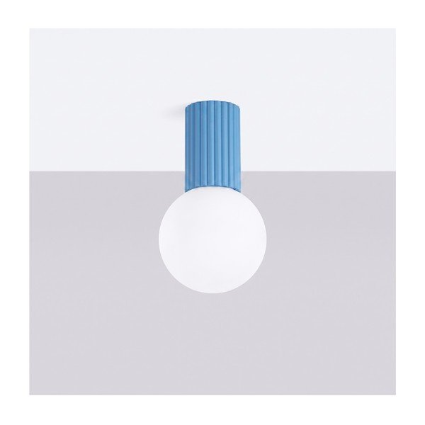 Plafonieră albastru-deschis din sticlă opal ø 12 cm Orbital – Sollux-image-2