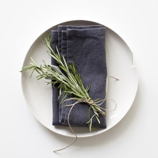 Set 2 șervete din in Linen Tales, gri închis