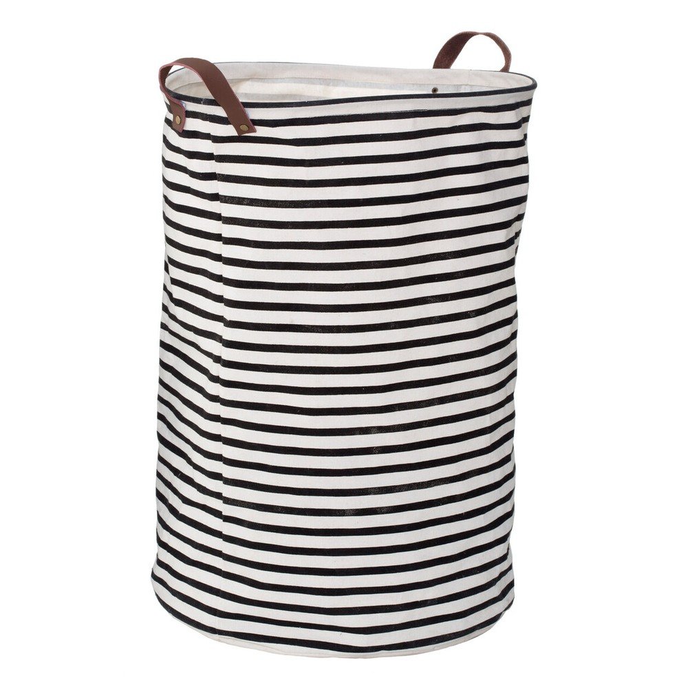 Coș de rufe alb-negru din material textil 54 l Stripe – Premier Housewares