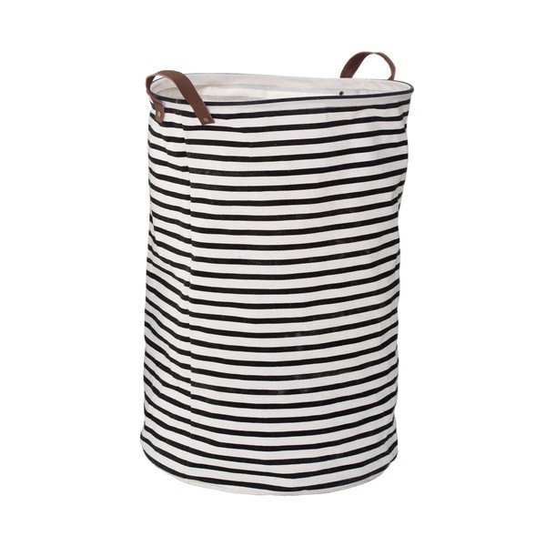 Coș de rufe alb-negru din material textil 54 l Stripe – Premier Housewares