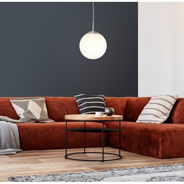 Lustră albă/argintie cu abajur din sticlă ø 20 cm RONDO – EGLO-image-3