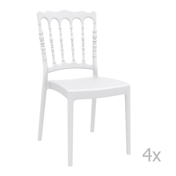 Set 4 scaune grădină Resol Napoleon, alb 