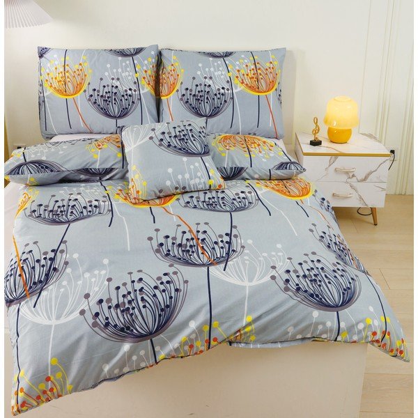 Lenjerie de pat albastru-deschis din microsatin pentru pat de o persoană cu 6 piese 140x200 cm Stella – My House-image-4